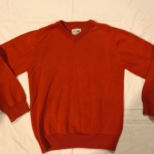 Boys Orange V-Neck Sweater-Size M 7/8